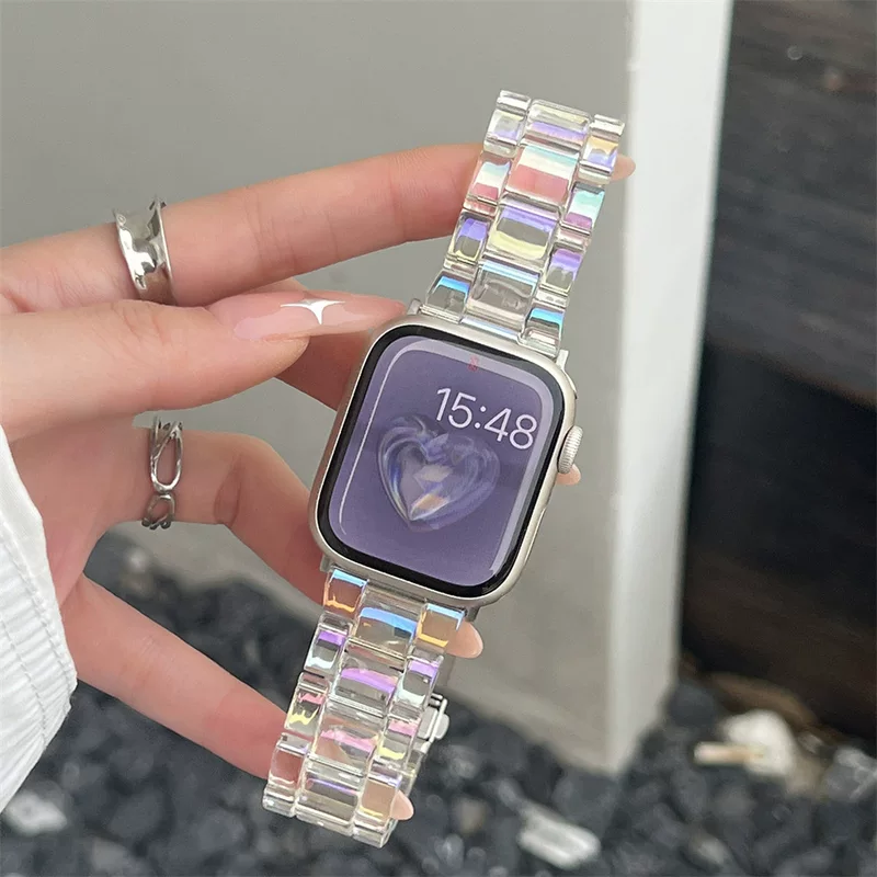 Резиновый браслет Apple Watch (Гляциер) — Прозрачный Гляциер, подходит для 38/40/41/42/44/45/46/49 мм