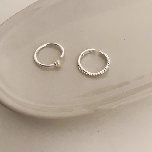 Korean style minimalist pearl open ring female ins fashion personality niche temperament versatile high-end index finger ring
