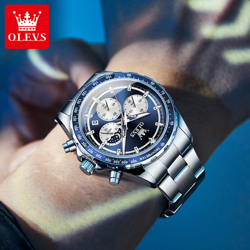 A generation of Oli brand multifunctional sports quartz watch men's automatic watch steel band men's watch cross-border batch