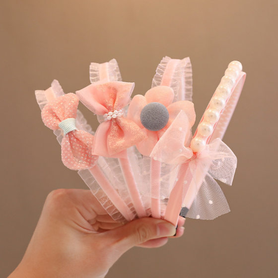 Children's Hair Band Girls' Bow Flower Headband Princess Hair Clips Headwear South Korea Baby's Hair Broken Hair Band