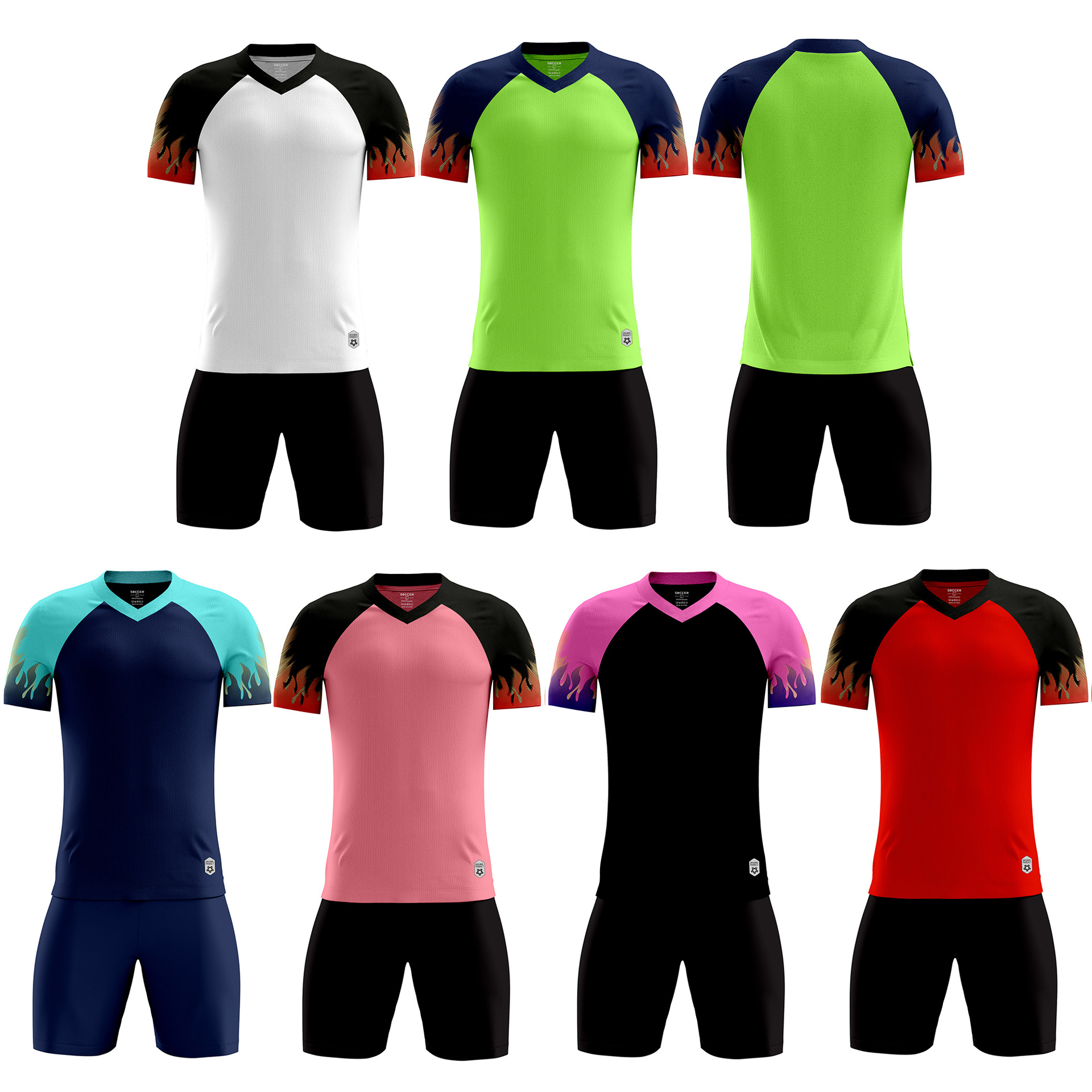 Maillot de Football pour enfants, maillot d'équipe de jeu pour hommes, entraînement d'été, Double poche, manches courtes, maillot de Football pour enfants_voghion.com