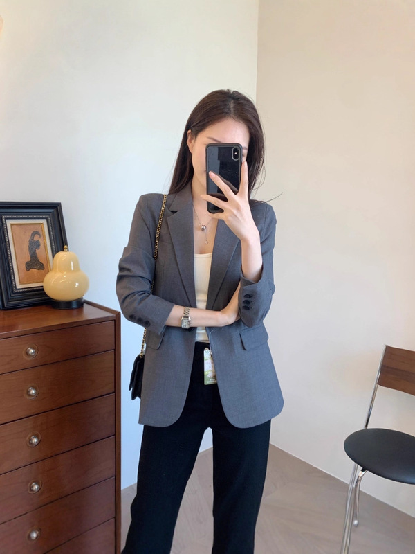 客供订单立体裁剪精湛工艺羊毛混纺修身显瘦一粒扣西装外套|undefined