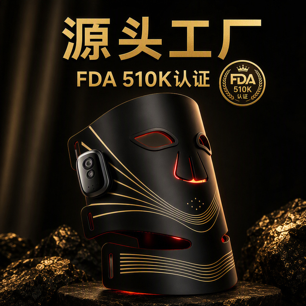 Cross-Border Silicone Red Light Mask, Integrated Face and Neck Photon Mask, Led Red Light Mask for Face and Neck, Portable for Home Use