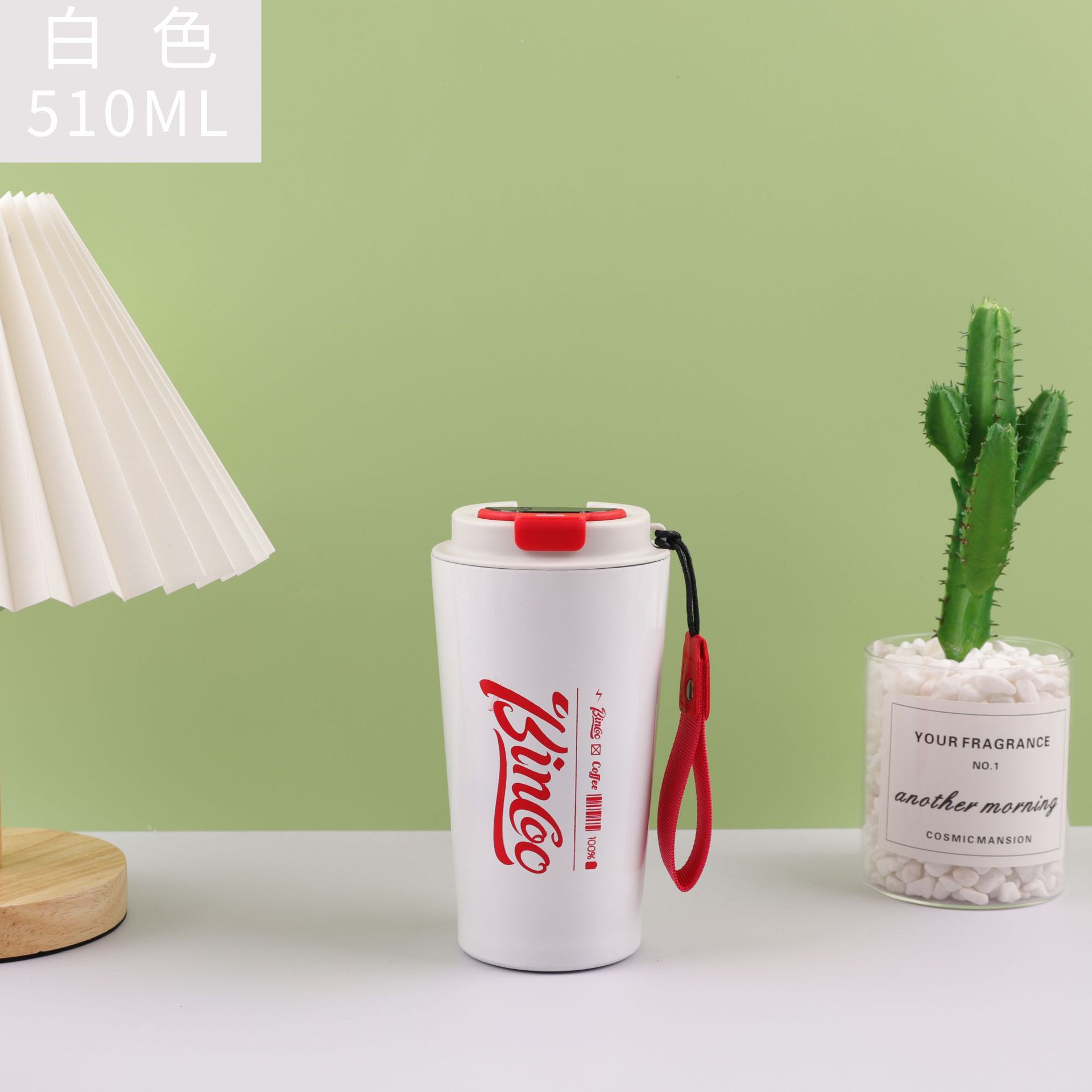 Creativo nuevo 304 acero inoxidable aislamiento térmico taza de café portátil cuerdas de transporte oficina al aire libre taza de agua de café