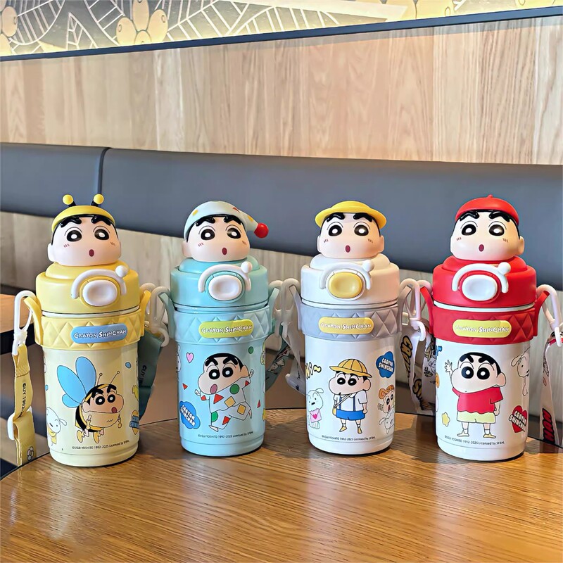 蜡笔小新儿童吸管保温杯 316不锈钢学生上学专用水壶2025新款水杯|undefined