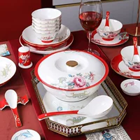 Set, tableware, ceramic gift box, Chinese style, light luxury style