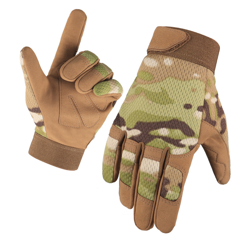 Cross-Border dedo completo deportes al aire libre montañismo nylon camuflaje transpirable guantes de montar guantes de moto guantes tácticos de los hombres