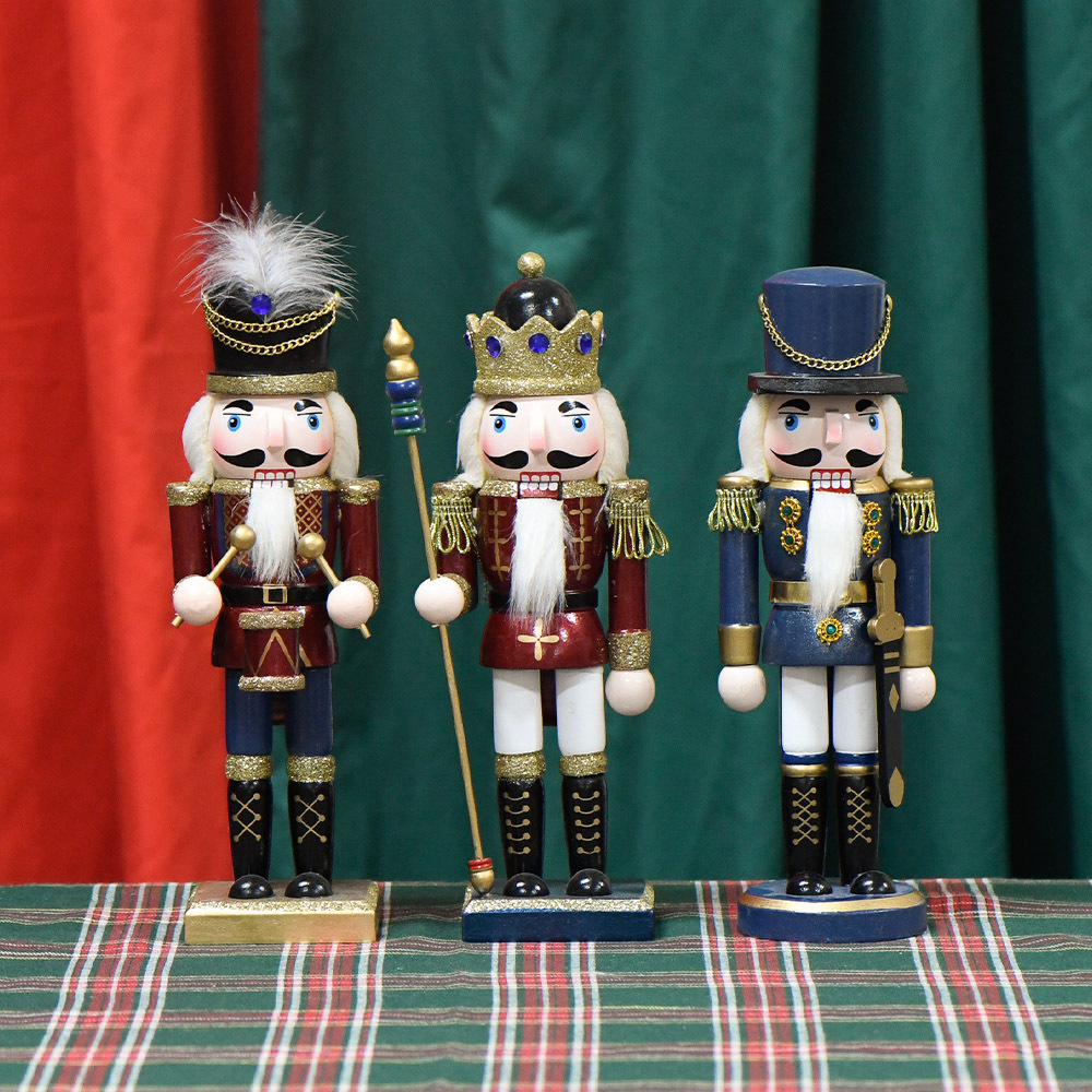 Flash nuevo 25cm perla Rosa Cascanueces Navidad decoración Europea hogar creativo pequeños adornos