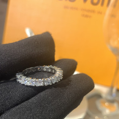 Versa經典0.2Ct單排仿莫桑滿鑽戒指女 厚鍍PT950至簡氣質璀璨指環