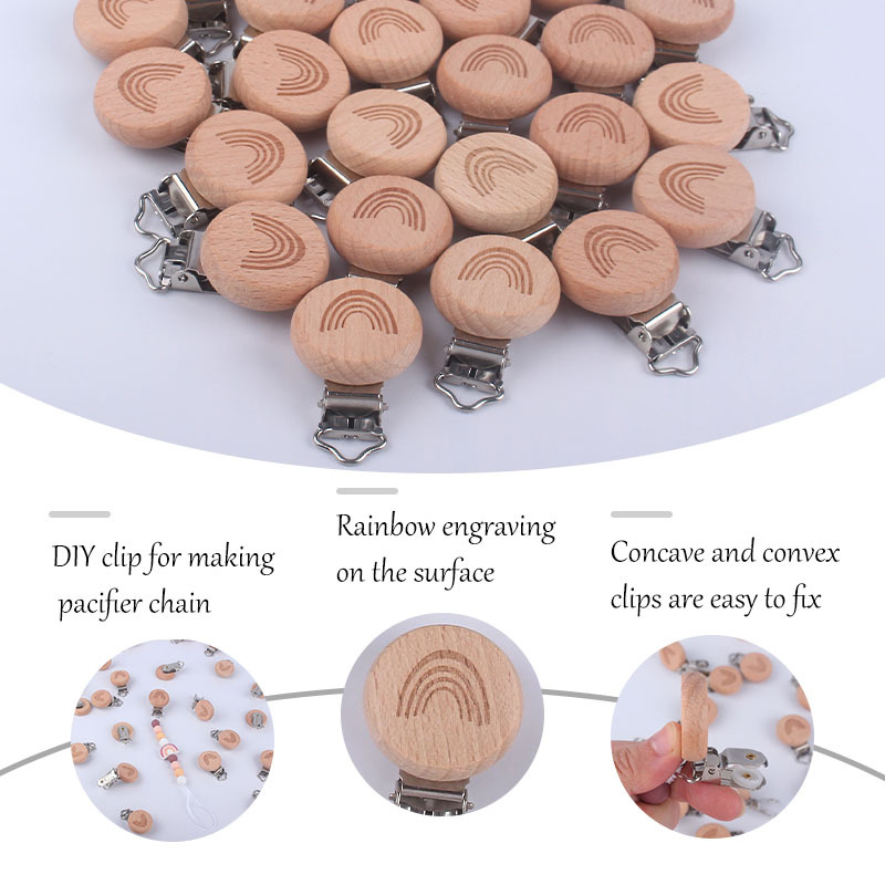 Suministros para bebés de haya de dibujos animados Arco Iris forma chupete clip creativo DIY chupete cadena accesorios de joyería