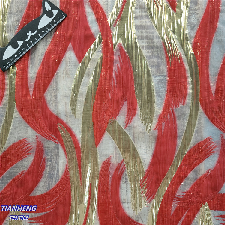 细丝金皮海浪纹剪花 时装女装童装短裙舞台戏服 箱包透气面料批发