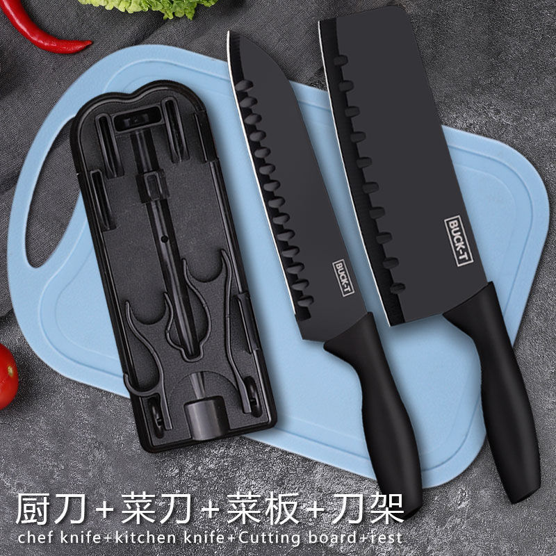 Cuchillo de corte de verduras de acero inoxidable 2 en 1 cuchillo de frutas tablero de corte set dormitorio cocina ligera cortar verduras al por mayor