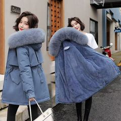 十三行冬季新款高端皮草派克服中长款加厚羽绒服品牌女装批发货源