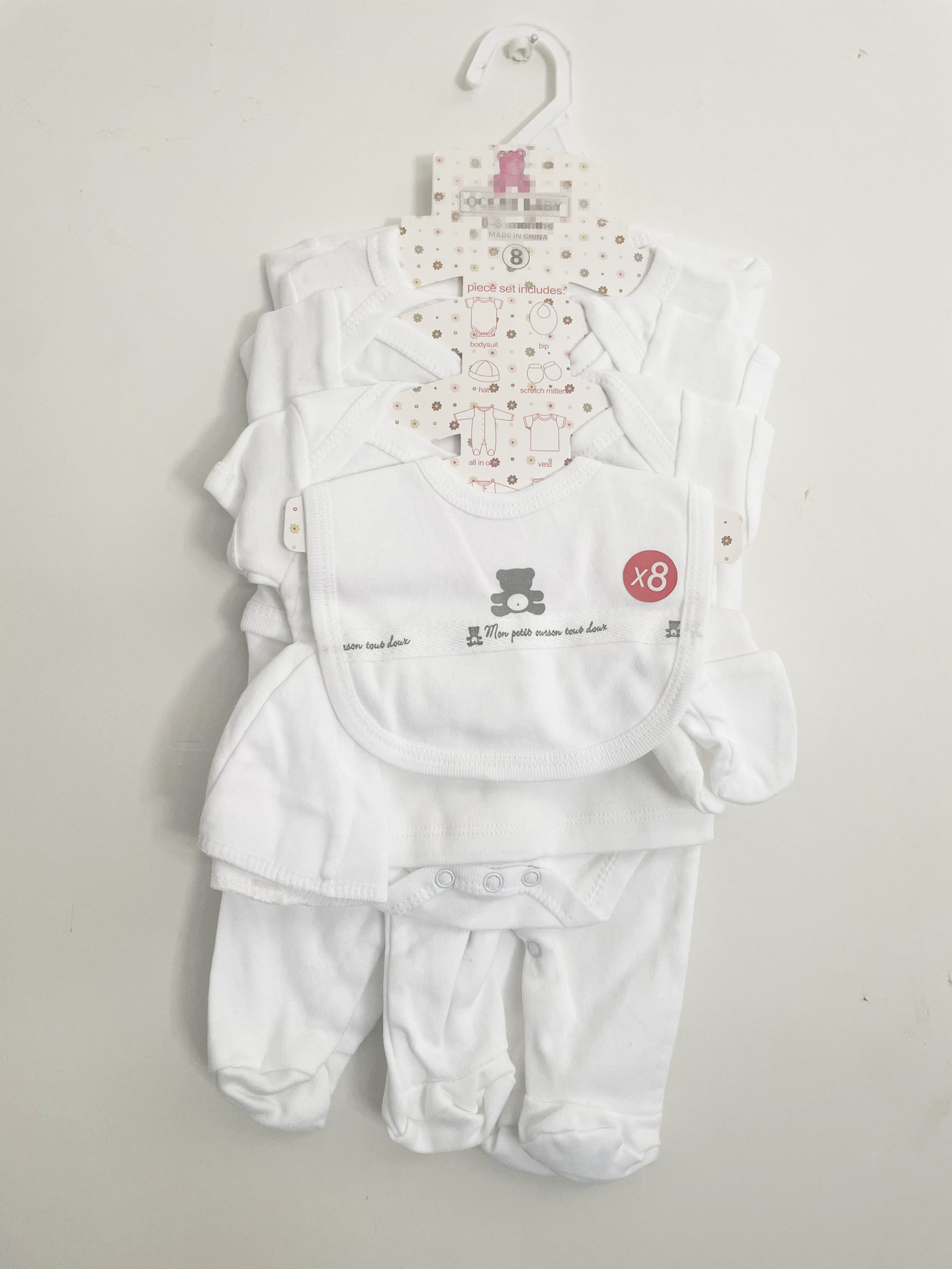 Comercio exterior exportación de algodón conjunto de ropa de escalada conjunto de ropa para bebés 0 - 3 meses 8 piezas de conjunto de regalos image 3