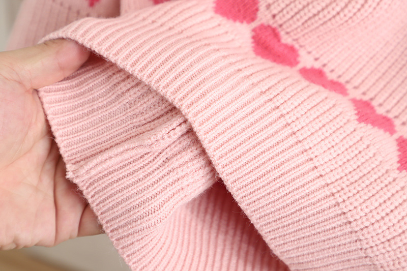 Girls' Sweater Western Love Jacquard Knitted Two Piece Set Autumn/Winter New Girl Korean Edition Pullover Skirt_voghion.com