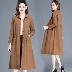 中年妈妈装风衣女中长款2025春秋季新款韩版女装修身时尚薄款外套