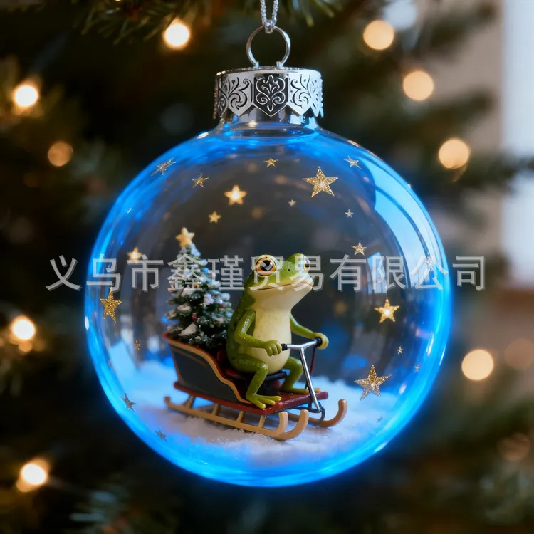 2026 transfronterizos nuevos adorables animales de Navidad 2D plano acrílico joyas colgantes de árbol de Navidad