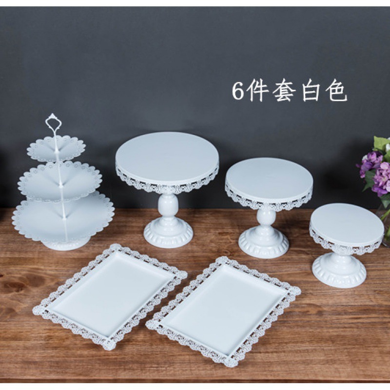 Tabla de postres de boda portapaste combinación set set de hierro forjado europeo 13 piezas set de decoración de bandeja West Point image 11