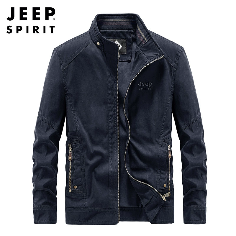 Мужская куртка Новая осень Новая свободная зрелая и устойчивая Повседневная ветрозащитная Рабочая куртка больших размеров для мужчин 1260