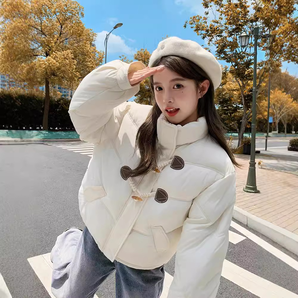 Comercio exterior abrazadera de algodón de pluma para mujeres corto invierno 2025 chaqueta de algodón gruesa suelta chaqueta de algodón pequeña chaqueta image 3