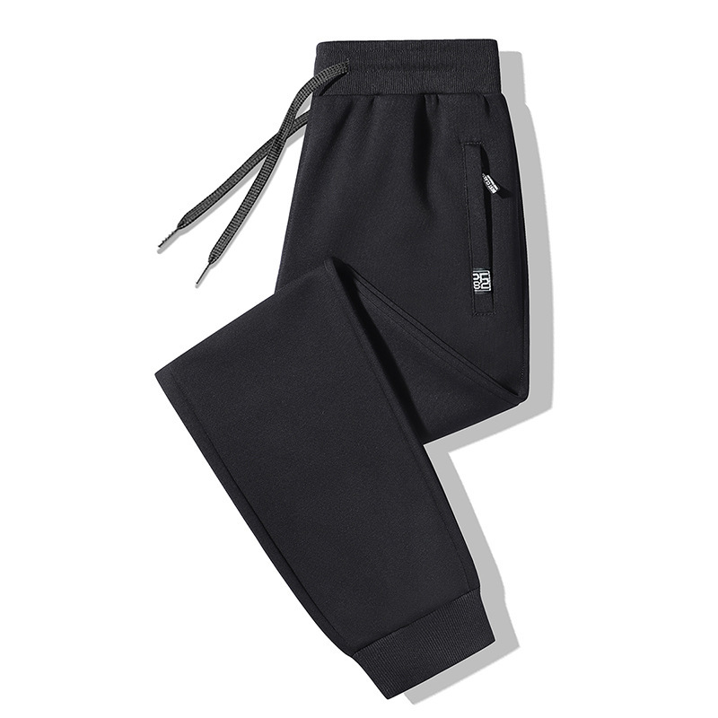 Factory-made pure cotton sports pants for men, loose fit, large size, fleece-lined, thickened, popular style