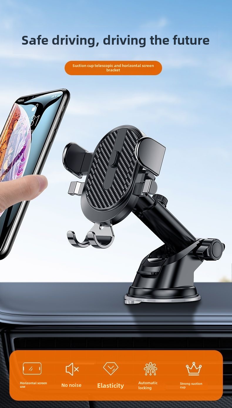 Ny multifunksjonell teleskopisk sugekopp i karbonfiber til mobiltelefonbrakett for klimaanlegg, luftuttak, navigasjonsbrakett for sete_voghion.com