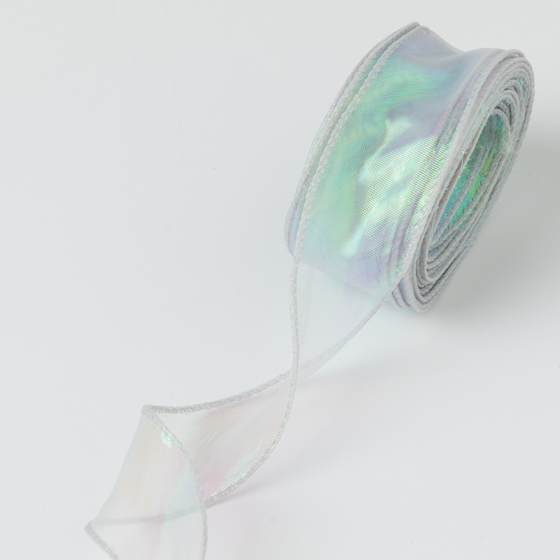 Cinta floral al por mayor 4cm borde dorado colorido ramo arco onda hilo llano cinta flor material de embalaje