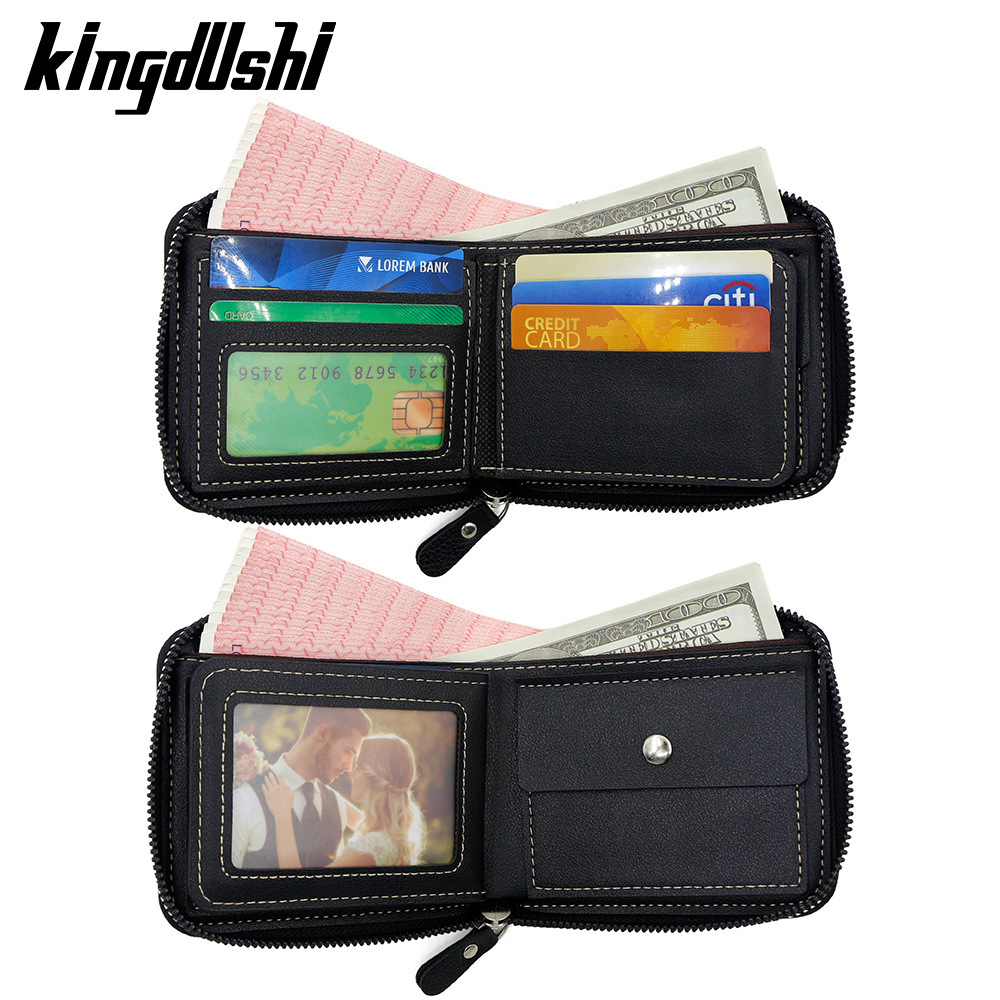 Ventas transfronterizas calientes de moda de color contraste de hombre cartera corta multi-tarjeta brazalete bisagra bolsa de cambio cartera al por mayor