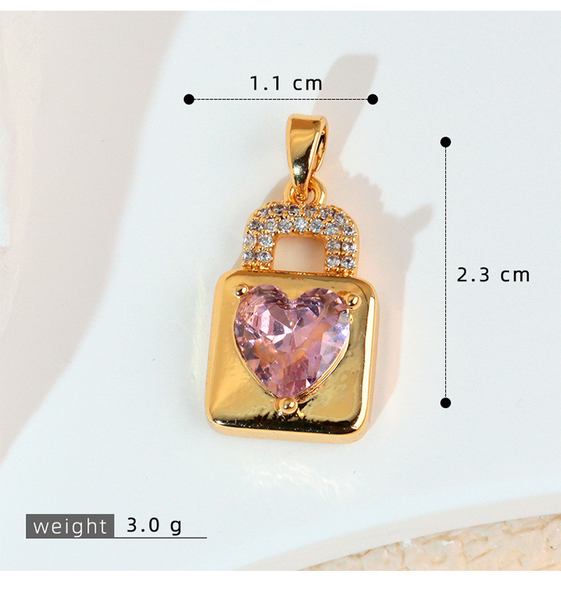 3g Weight Pendant Jewelry Making Type 16*23mm Jewelry Making Size DIY Jewelry Accessories Classification 1 Piece Quantity Copper Material Heart Shape, Bow Knot, Lock Pattern All Seasons Season Polished Finish Plating Design Elegant, Sweet, Classic Style Style 1 Piece 16*23mm Copper Heart Shape Bow Knot Lock Polished Pendant DIY Jewelry Accessories 7