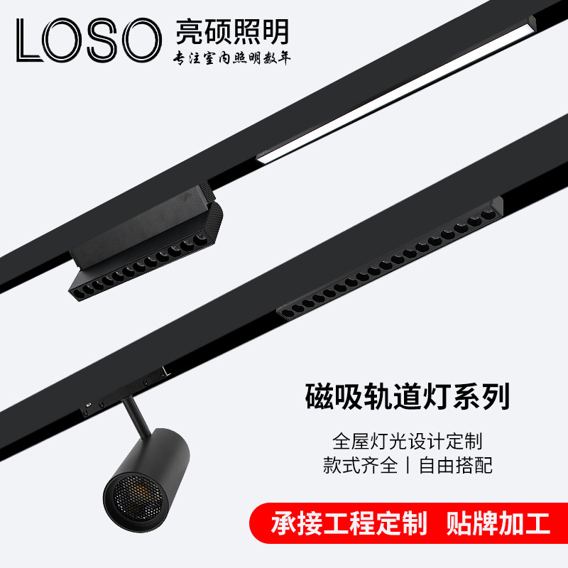 Magnetic Track Spotlight Smart Light and Concealed Without Main Light Led Spotlight Commercial Normcore Embedded Magnetic Track Light