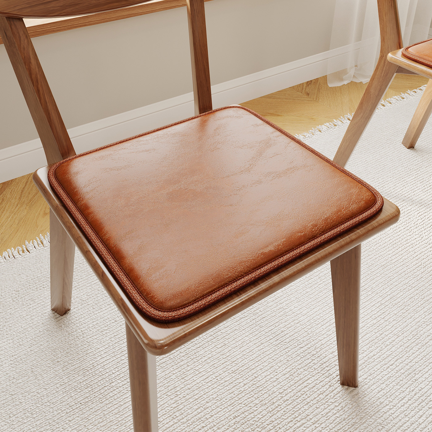Cojín de asiento de silla de comedor cojín de asiento de taburete cuadrado cojín de asiento de artefacto sedentario cojín respirado cojín de cuero grueso cojín antideslizante