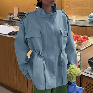 ZA欧美跨境外贸2026女装新款法式时尚气质百搭立领长袖中长款外套