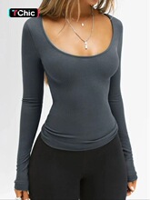 J 87674 Ribbed High-Elasticity Yoga Top �\���٤���� ��