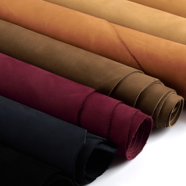 广州创越皮革现货直销磨砂皮头层真牛皮手工鞋材箱包皮具表带