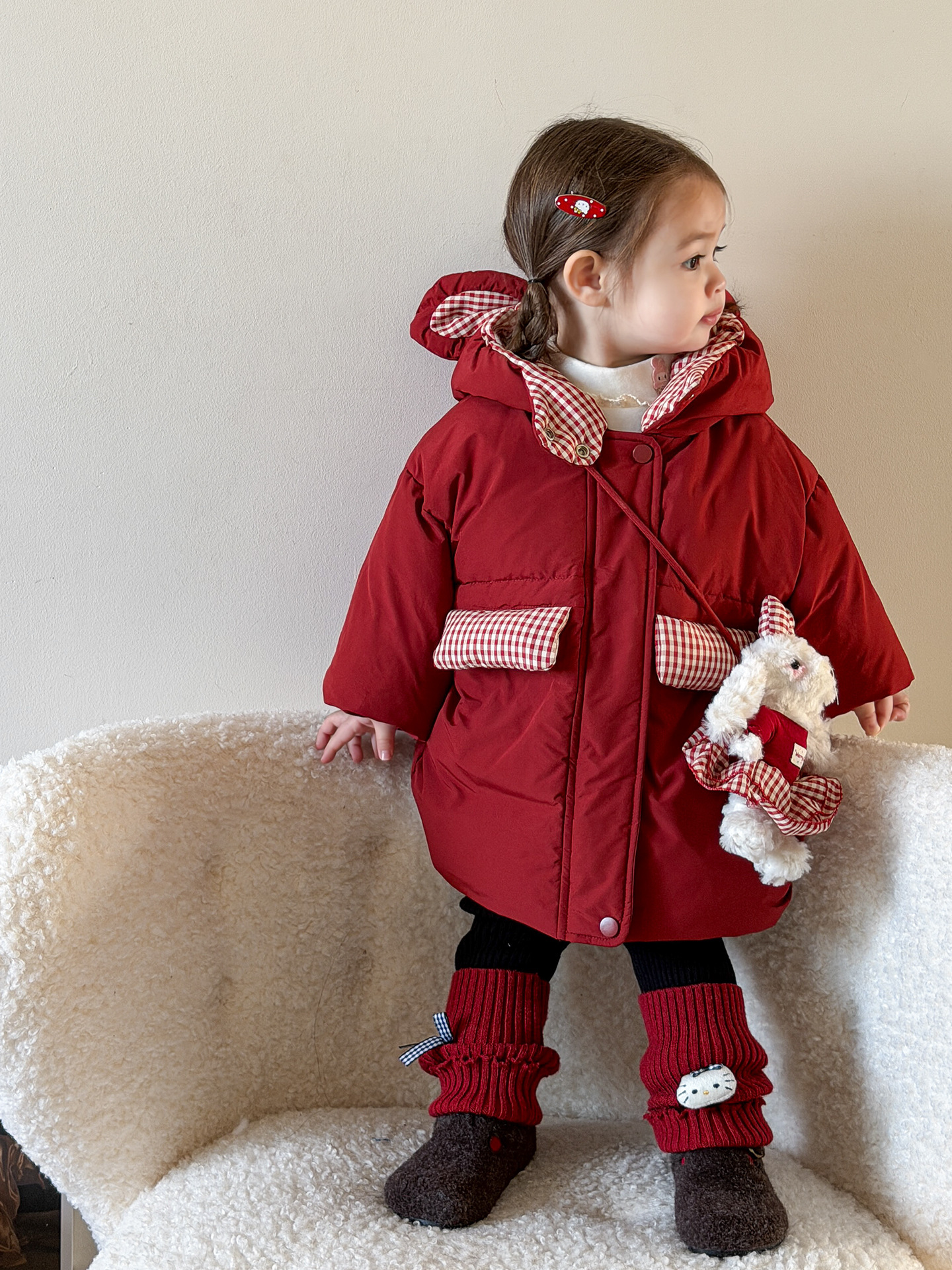 Sugar Pear ropa de niños chaqueta de plumón de niñas ropa de invierno de aire extranjero grueso 90 chaqueta de lana para niños ropa de bebé