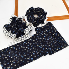 韩版藏青小碎花发饰大肠圈布料 手工diy头饰头花制作材料服饰辅料