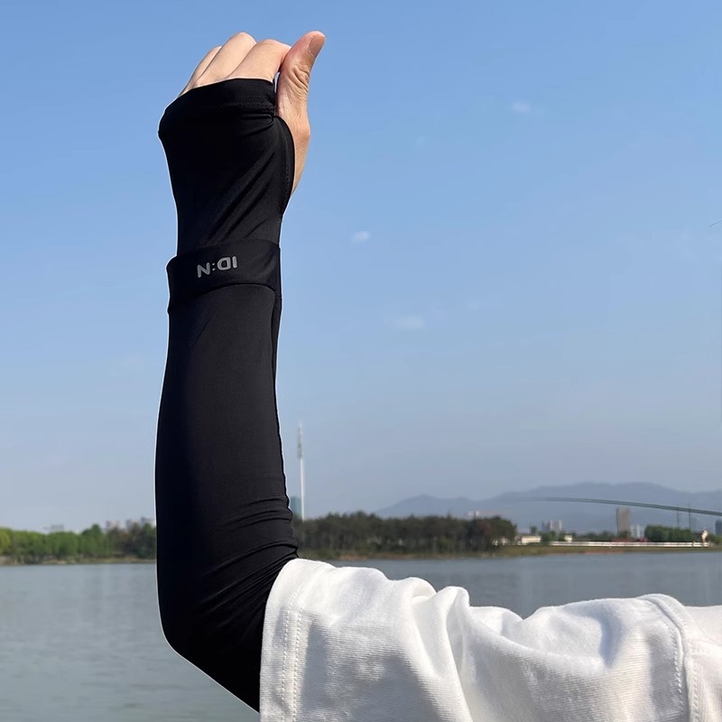 Mangas de hielo de protección solar hombres mangas de mano de verano, seda de hielo, mangas frías sueltas al aire libre hombres guantes de pesca de verano grandes