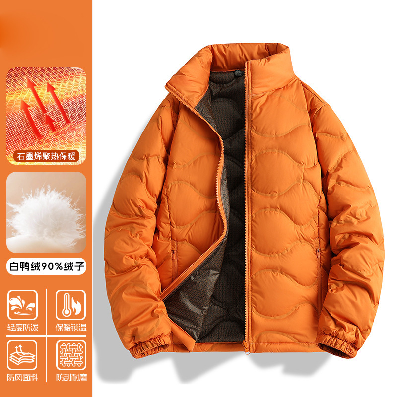骆陀轻薄羽绒服女冬季2025新款白鸭绒冲锋衣防寒内胆大码立领外套|undefined