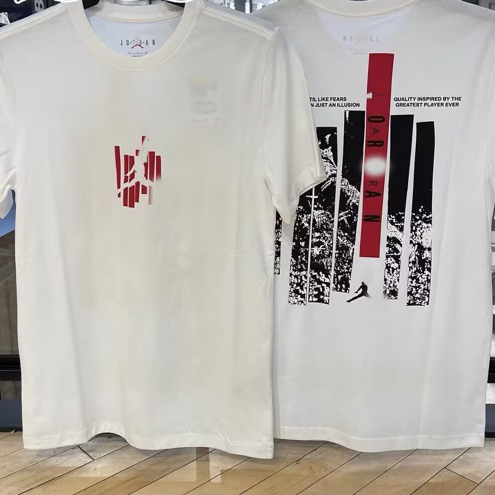 Men's Short-Sleeved T-Shirt Summer Wholesale New Cotton Trendy Round-Neck Loose T-Shirt Clothing Jordan Shorts Set