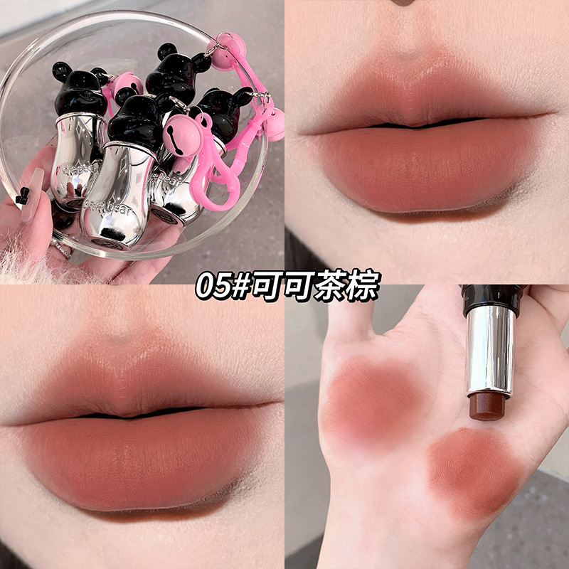 Gego osito dulce oso lindo lápiz labial de terciopelo de niebla color delicado mate de larga duración con maquillaje de brillo de labios transfronterizo