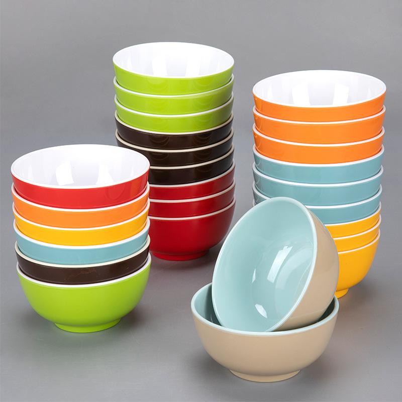 melamine porcelain two-color small bowl 10 home rice bowl fast food porridge bowl hot pot seasoning bowl sauce bowl commercial