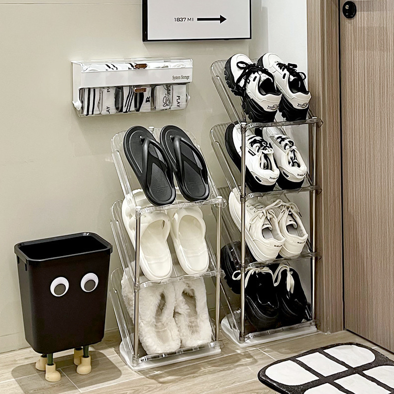 9-Shoe Rack for Home Entrance, Multi-Layer Simple Shoe Holder, Shoe Rack Storage, Space-Saving Rental Room, Narrow Small Shoes