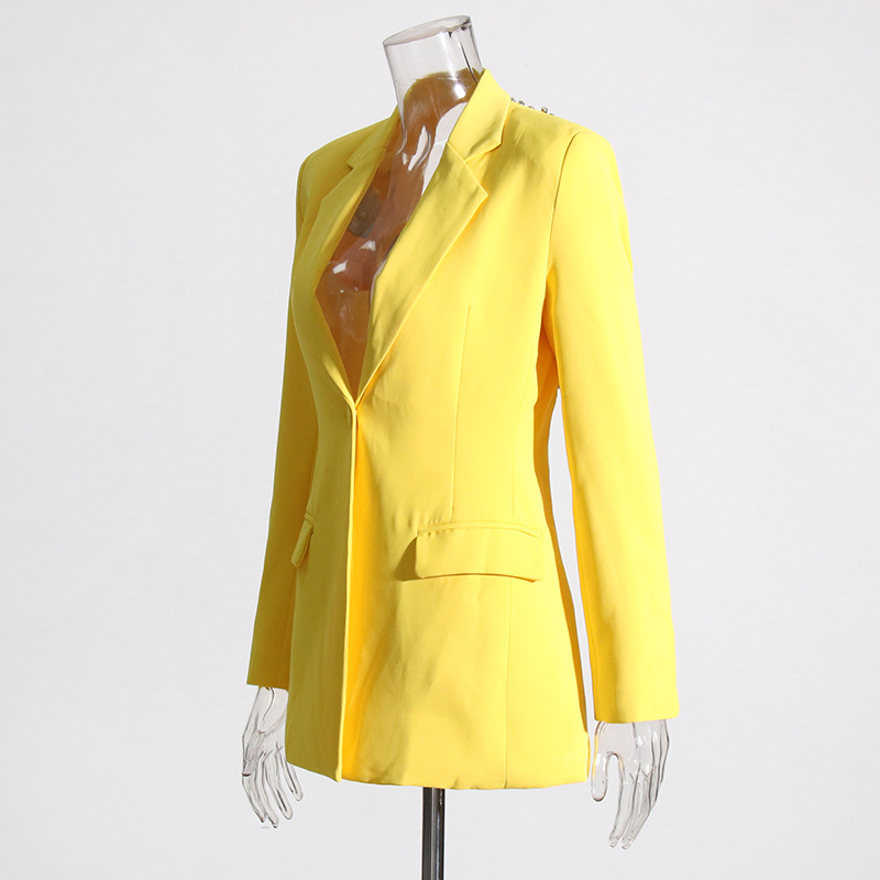 Women's Clothing Fashionable Temperament Lady Style Suit Jacket For Women Autumn New Sexy Backless Diamond Design Small Suit_voghion.com