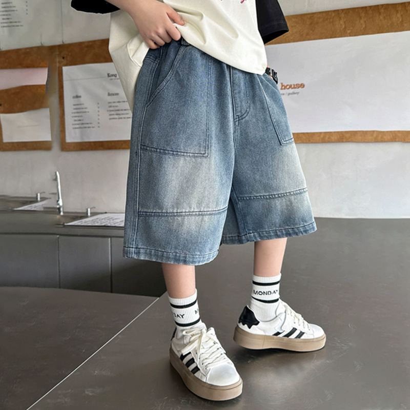 Boys' Denim Shorts Summer Sports Children's Pants 2026 New Style Loose Five-Point Pants Versatile Trendy Pants