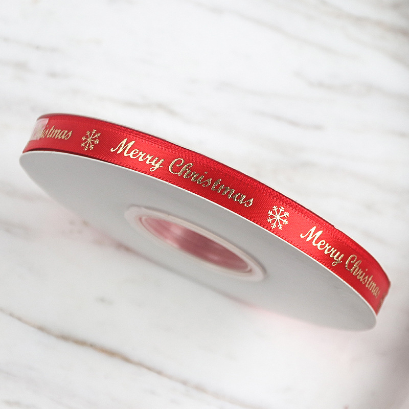 Cinta de Navidad atado flores pastel decoración del árbol de Navidad cinta costilla en stock venta al por mayor cinta flotante verde rojo