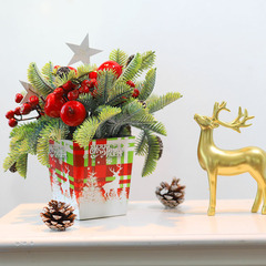 Mini Christmas Tree Ornament Pot Plant Decor Christmas Desktop Counter Decoration Supplies Christmas Gift