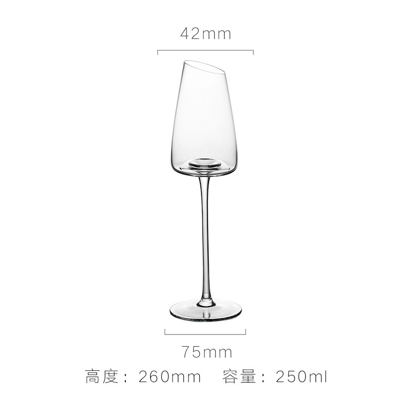 Copa de champán con fondo cóncavo y biselado transparente