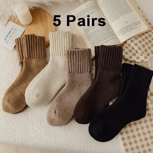 J 96683 Thick Solid Color Towel Socks ��ɫë���m �W���羳��