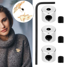 亚马逊胸针束口螺丝铁帽胸花防掉卡帽螺纹夹扣胸饰配件徽章卡扣