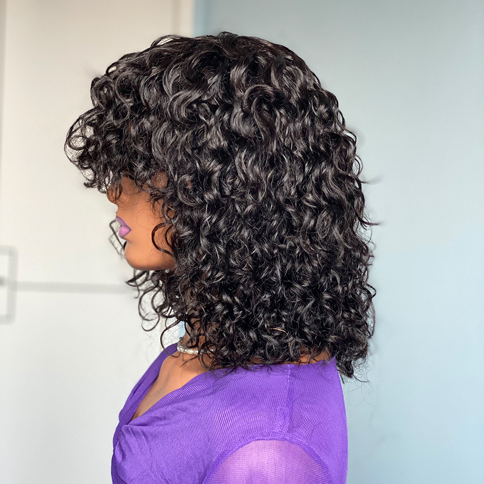 Curls Wig Hairstyle Real Hair Hair Material Weekend Occasion Women's Simple Style Weekend Real Hair Curls Wigs